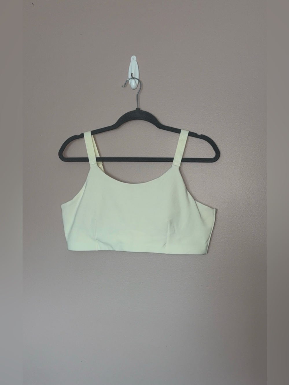 MPG Cream Padded Sports Bra Cross Back Design